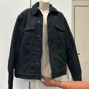 H&M Men's Black Sherpa-Lined Jacket